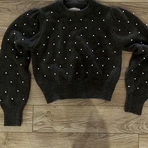 Zara gray pearl sweater size 13/14
